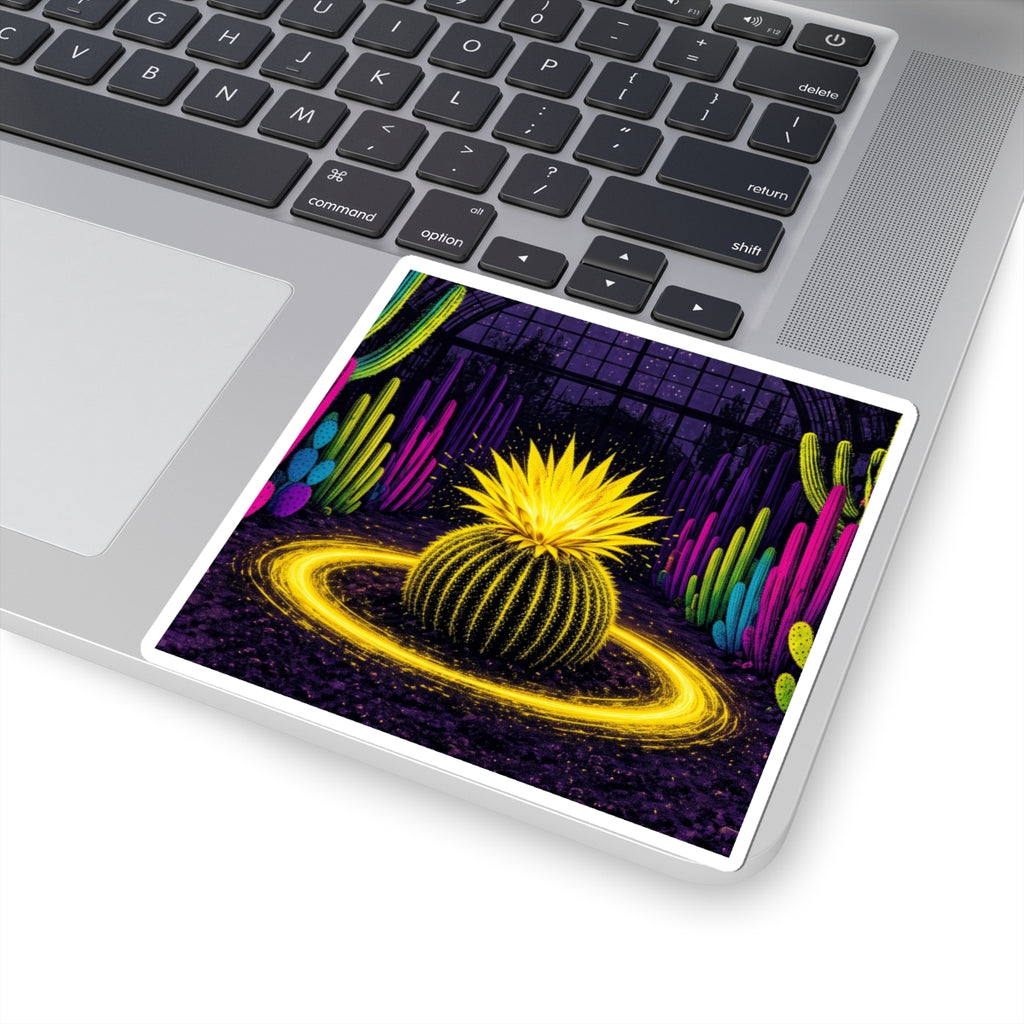specimen 01: ignition sticker, large, on a laptop