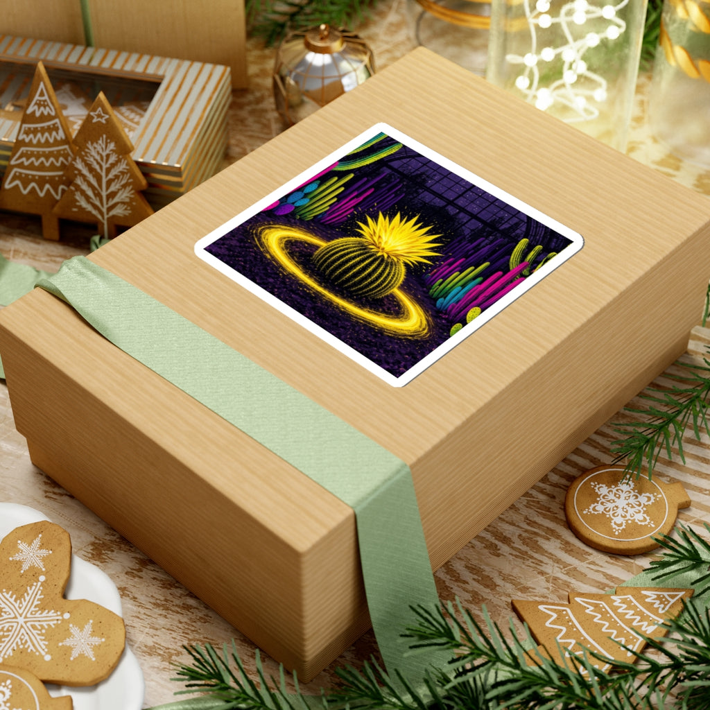 specimen 01: ignition sticker, medium, on a kraft gift box