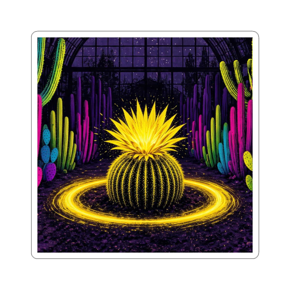 specimen 01: ignition sticker, 3x3, white border, front view