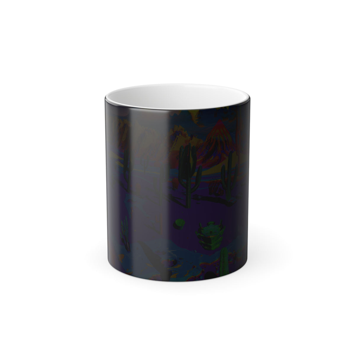 specimen mug: heat bloom, 11oz color-changing mug, cold, black